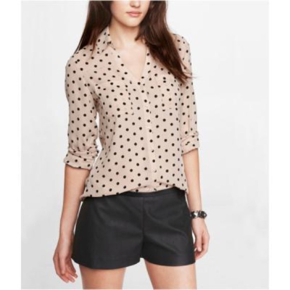 Express portofino pocket shirt polka dot